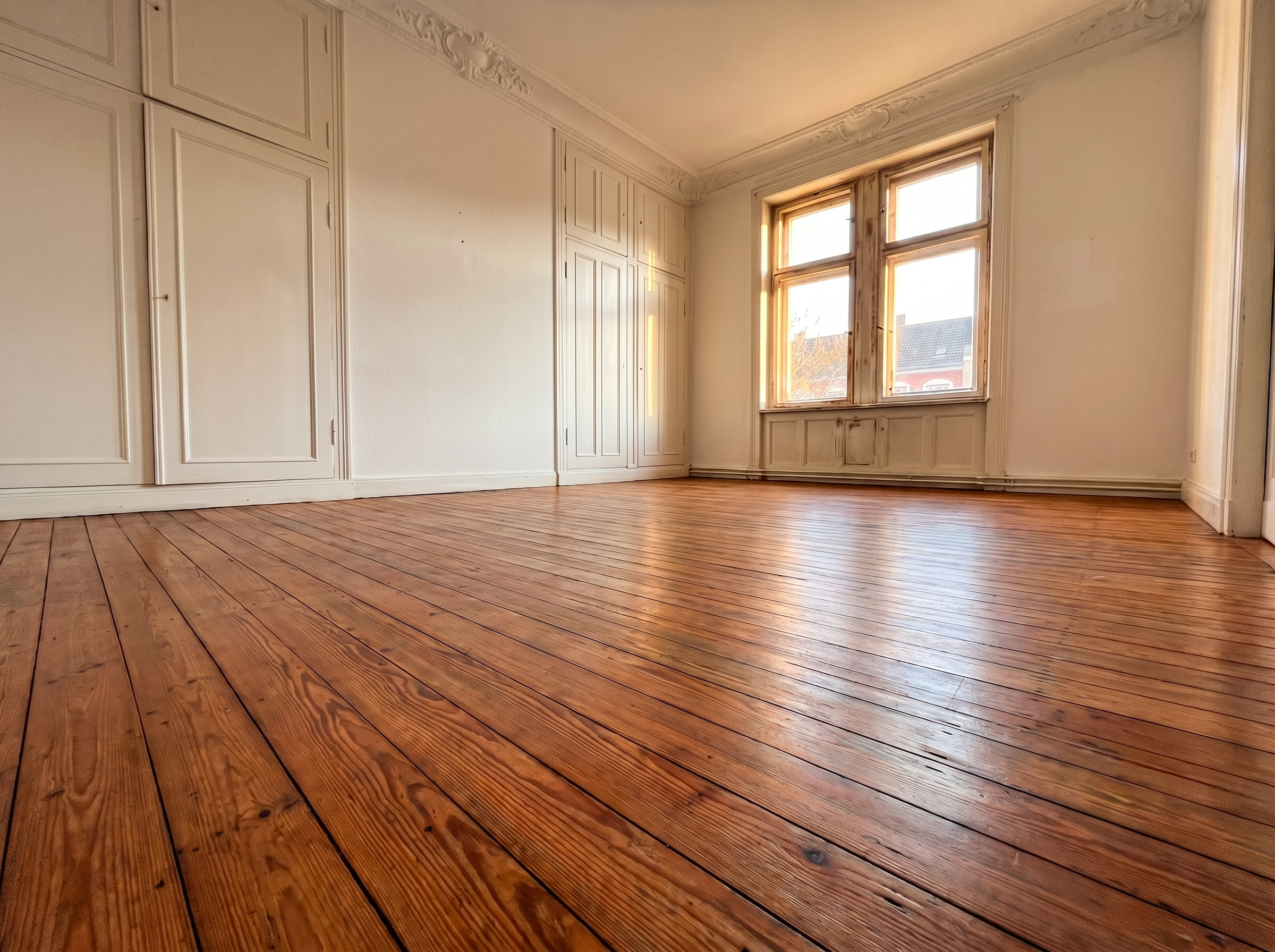 Pitchpine-Boden nachher – aufgearbeitet